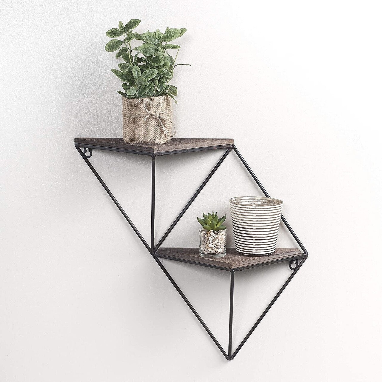 Raft pentru perete WR045, Evila Originals, 33x13x30 cm, aluna/negru - imagine 6